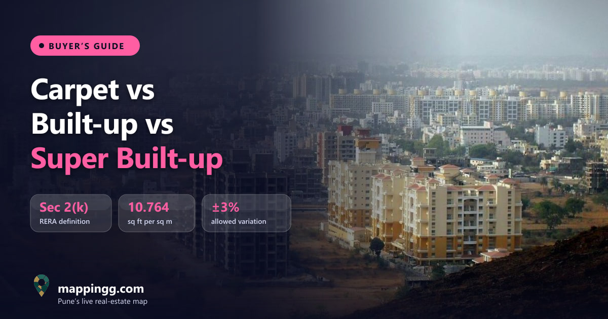 Carpet Area vs Built-up vs Super Built-up Area: What You Actually Pay For (RERA Guide)